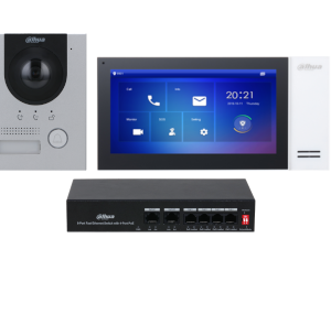 KTP01L(S) Nuevo Kit Videoportero IP Unidad externa, unidad interna, switch montaje en superficie Dahua