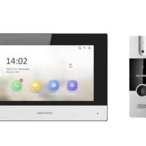 Kit IP Video Portero Hibrido Intercomunicado WiFi DS-KIS302-P Hikvision
