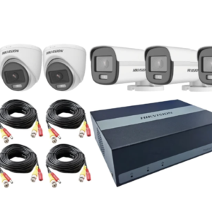 Kit de camaras Hikvision E08HG3B3T-KIT Kit EDVR 8CH 3 cámaras Domo 3 cámaras Bala 2MP 2.8mm 480GB SD