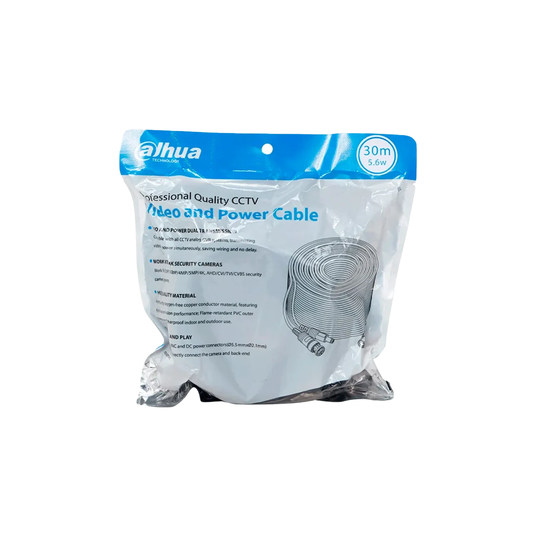 CABLE ARMADO COAXIAL DAHUA CON AUDIO 30 MTS DH-PFM942I-30-5