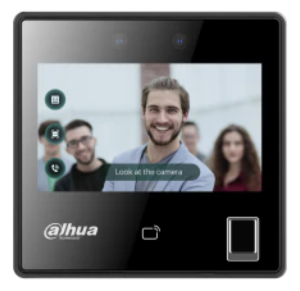 Control de Acceso Standalone Facial, Huella y Tarjeta Dahua® Pantalla 4 SIP DHI-ASI3214A-W